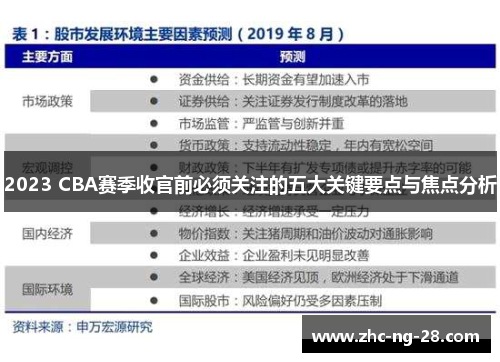 2023 CBA赛季收官前必须关注的五大关键要点与焦点分析